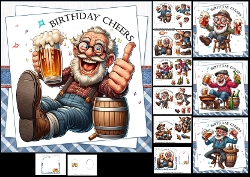 7x7 Birthday cheers at the pub choice of four mini kit