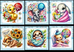 6x6 get well soon choice of six mini kit