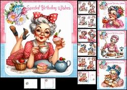 7x7 Birthday tea and cake choice of four mini kit