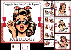 7x7 Retro fabulous birthday wishes choice of four mini kit