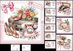 7x7 Retro birthday/mothers day wishes choice of four mini kit