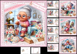 7x7 Sewn with love and a smile birthday/mothers day choice of four mini kit