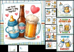 7x7 Our first fathers day together choice of four mini kit