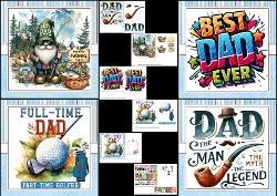 7x7 Best dad ever choice of four mini kit