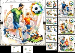 7x7 Soccer dad choice of four birthday/fathers day mini kit