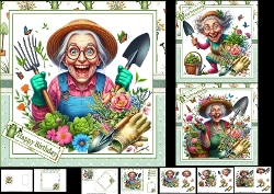 cup1376331_1209 - 7x7 Gardening granny birthday/retirement choice of three mini kit