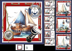 Image of cup622560_1209 - 7x7 Its a nautical life choice of four mini kit