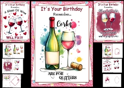 5x7 Birthday wine choice of three mini kit