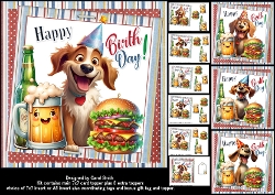 Image of cup1380229_1209 - 7x7 Beer and a burger birthday wishes choice of four mini kit