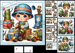 7x7 Soldier boy birthday choice of four mini kit