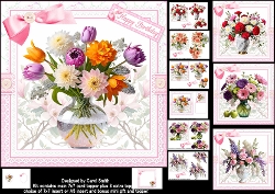 Image of cup340213_1209 - 7x7 Special floral wishes choice of four mini kit