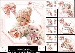 7x7 Sweet baby girl choice of four mini kit