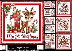 cup1391181_1209 - 7x7 Babys first Christmas choice of four mini kit