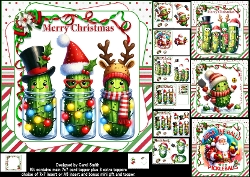 7x7 Christmas Pickle ball fun choice of four mini kit