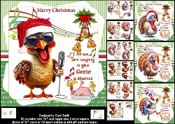 7x7 The Singing Christmas turkey choice of four mini kit