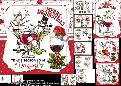 Merry Drinkmas 7x7 and A5 choice of four mini kit