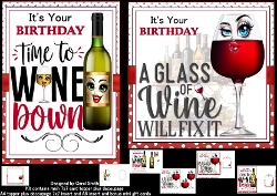 Birthday wine 7x7 & A5 mini kit