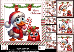 7x7 Quirky Christmas ducks choice of four mini kit