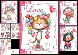 A5 Quirky valentine 2 choice of four mini kit