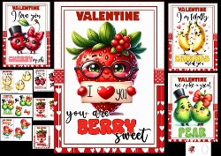 A5 Fun fruity Valentine choice of four mini kit