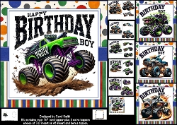 7x7 Monster truck birthday boy choice of four mini kit