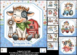 7x7 Farmyard wishes to Moo choice of four mini kit