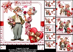 7x7 Oldies in love Valentine/Anniversary choice of four mini kit