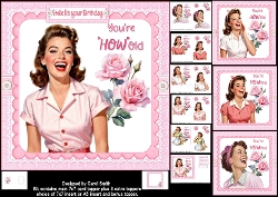 7x7 Fun Retro birthday wishes choice of four mini kit
