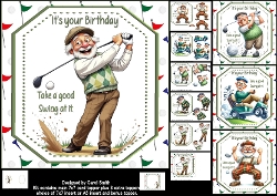 7x7 Grandpa and his golf swing choice of four mini kit