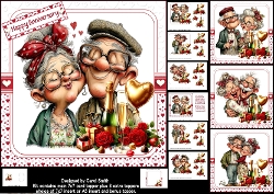 7x7 Whimsical anniversary wishes choice of four mini kit