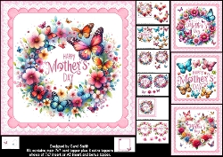7x7 Mothers day butterflies and flowers choice of four mini kit