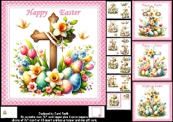 7x7 Easter cross with eggs choice of four mini kit