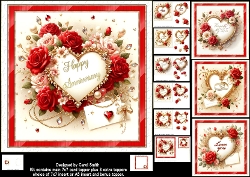 7x7 Anniversary hearts choice of four mini kit