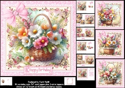 7x7 A basket of flowers choice of four mini kit
