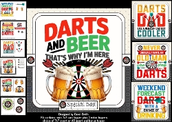 7x7 Dad is my name darts is my game choice of four mini kit