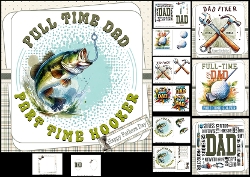 7x7 Fathers day fishing, golf, DIY choice of four mini kit