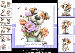 7x7 quirky dog birthday wishes choice of four mini kit