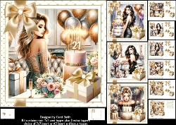 7x7 Sweet 21st birthday wishes choice of four mini kit