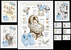 A5 Baby shower ephemera boy/girl choice of four mini kit
