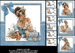 7x7 Sweet denim girl choice of four mini kit