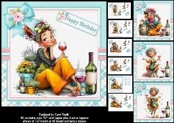 cup1455482_1209 - 7x7 Birthday wine choice of four mini kit
