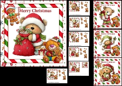 6x6 Teddy bear Christmas wishes choice of four mini kit