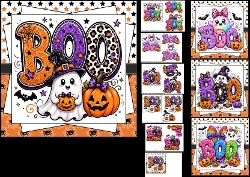 cup1461499_1209 - 6x6 Halloween BOO choice of four mini kit