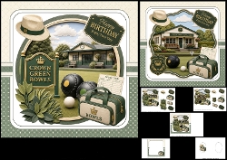 7x7 Crown green bowls birthday wishes choice of two mini kit