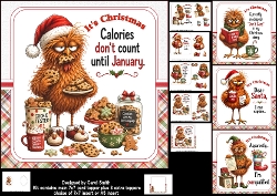 cup1467603_1209 - 7x7 Funny Christmas chicken choice of four mini kit