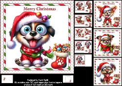 cup1469858_1209 - 7x7 Cute puppy Christmas wishes choice of four mini kit