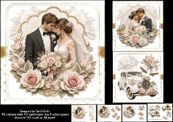 7x7 Elegant wedding couple choice of three mini kit