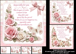 cup1469953_1209 - 7x7 Floral birthday wishes roses choice of three mini kit