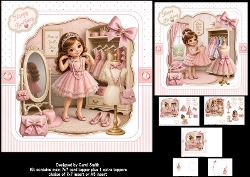cup1470724_1209 - 7x7 Little fashionista birthday wishes choice of two mini kit