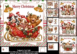 7x7 Fun Christmas cow choice of four mini kit
